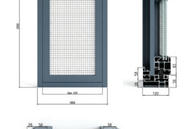 Hệ Cửa nhôm Gemwindow Legacy Model L-W120-Mesh