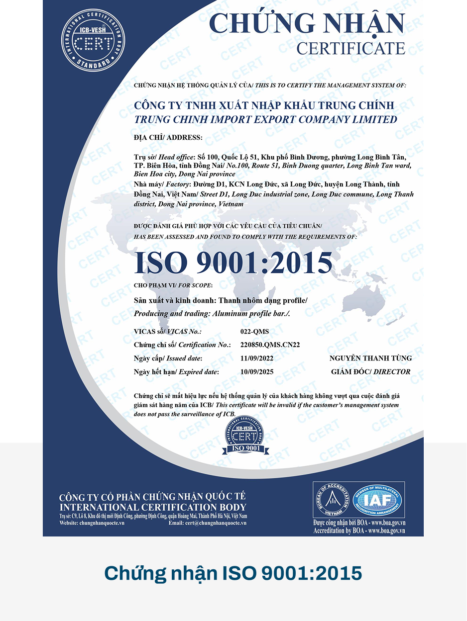 Chứng nhận ISO 9001:2015